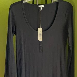 💖TAVIK+ black long sleeve rib knit maxi pencil dress